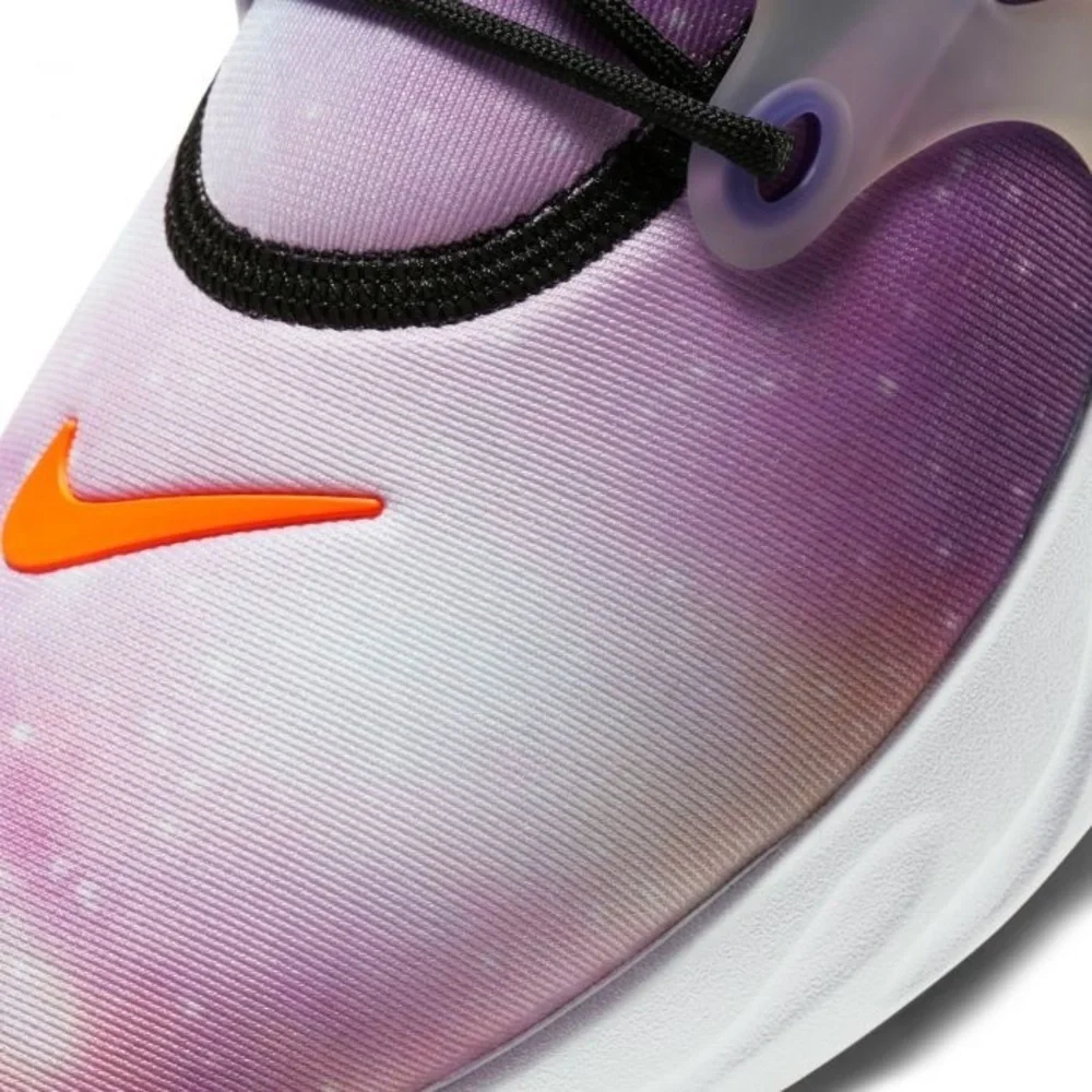 NIKE React Presto Print Big Kids' Shoes Black-Total Orange Tennis Shoes Sneakers